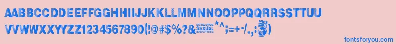 Metalurgia Sexual Font – Blue Fonts on Pink Background