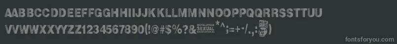 Metalurgia Sexual-Schriftart – Graue Schriften auf schwarzem Hintergrund