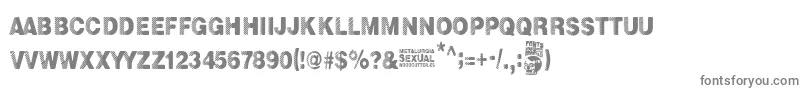 Metalurgia Sexual-Schriftart – Graue Schriften auf weißem Hintergrund