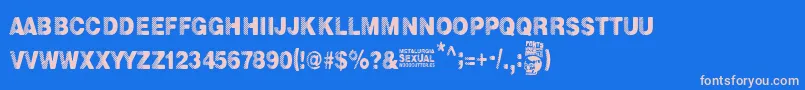 フォントMetalurgia Sexual – ピンクの文字、青い背景