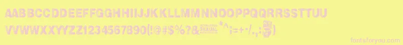 Metalurgia Sexual Font – Pink Fonts on Yellow Background