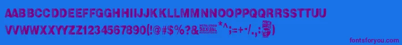 Metalurgia Sexual Font – Purple Fonts on Blue Background