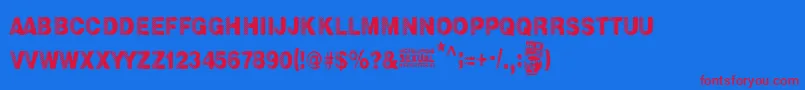 Metalurgia Sexual Font – Red Fonts on Blue Background