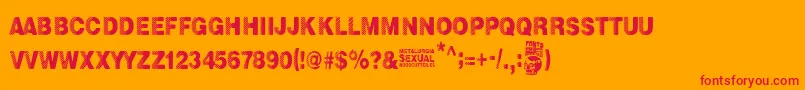 Шрифт Metalurgia Sexual – красные шрифты на оранжевом фоне