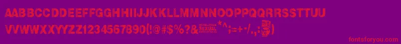 Metalurgia Sexual-Schriftart – Rote Schriften auf violettem Hintergrund