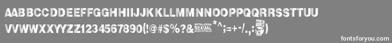 Metalurgia Sexual-Schriftart – Weiße Schriften auf grauem Hintergrund