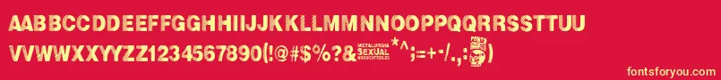 Metalurgia Sexual Font – Yellow Fonts on Red Background