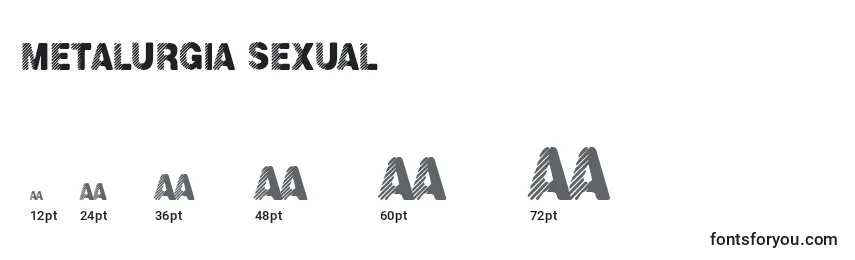 Größen der Schriftart Metalurgia Sexual