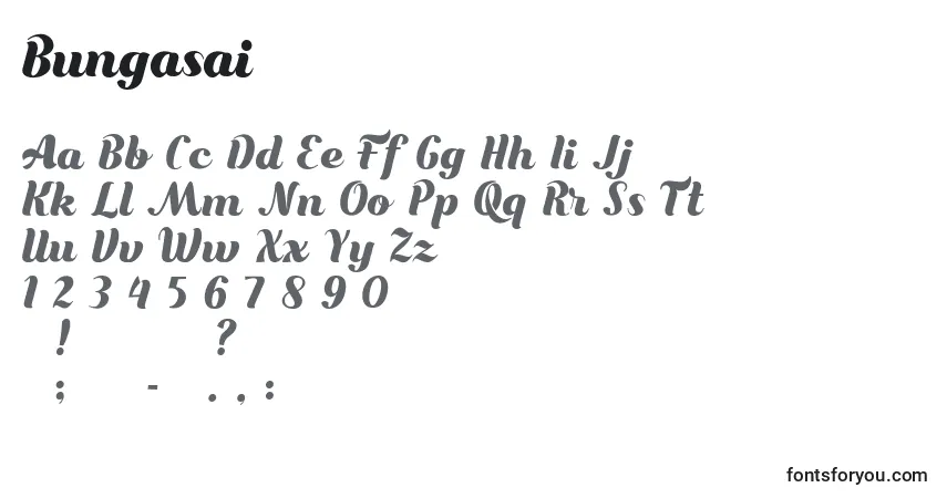 Bungasai Font – alphabet, numbers, special characters