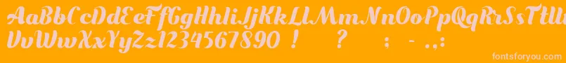 Bungasai Font – Pink Fonts on Orange Background