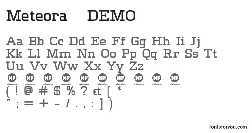 Шрифт Meteora   DEMO – алфавит, цифры, специальные символы