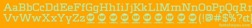 Meteora   DEMO Font – Green Fonts on Orange Background