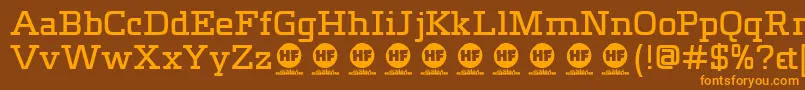 Meteora   DEMO Font – Orange Fonts on Brown Background