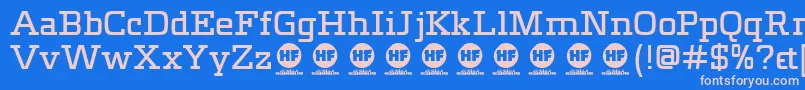 Meteora   DEMO Font – Pink Fonts on Blue Background