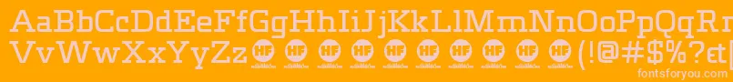 Meteora   DEMO Font – Pink Fonts on Orange Background