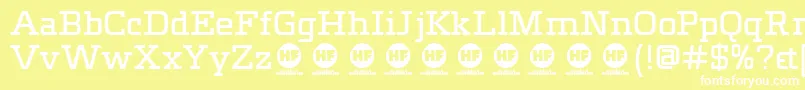 Meteora   DEMO Font – White Fonts on Yellow Background