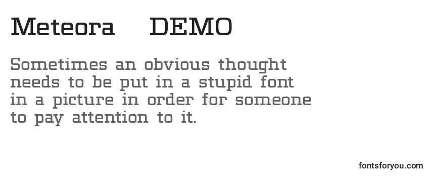 Review of the Meteora   DEMO Font