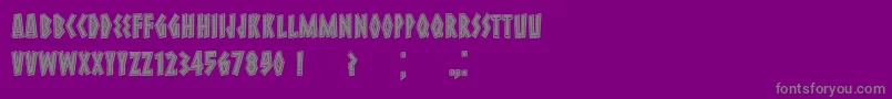Meteora-Schriftart – Graue Schriften auf violettem Hintergrund
