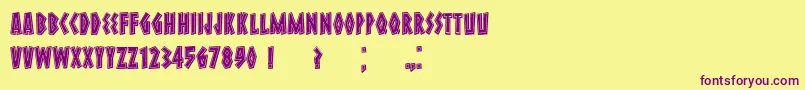 Meteora Font – Purple Fonts on Yellow Background