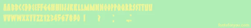 Meteora Font – Yellow Fonts on Green Background