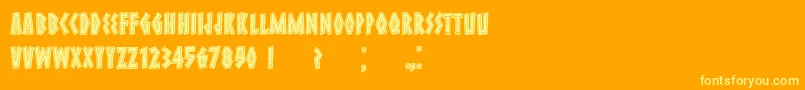 Meteora Font – Yellow Fonts on Orange Background