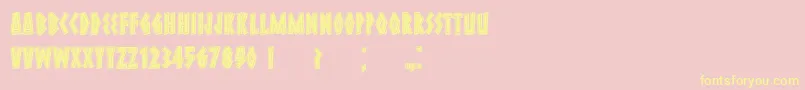 Meteora Font – Yellow Fonts on Pink Background