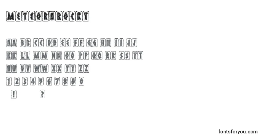 Czcionka MeteoraRocky – alfabet, cyfry, specjalne znaki