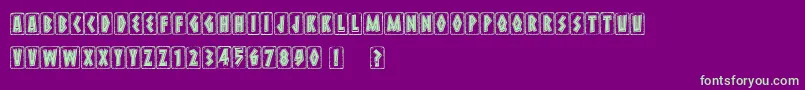 MeteoraRocky Font – Green Fonts on Purple Background