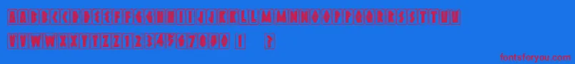 フォントMeteoraRocky – 赤い文字の青い背景