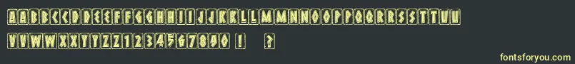 フォントMeteoraRocky – 黒い背景に黄色の文字