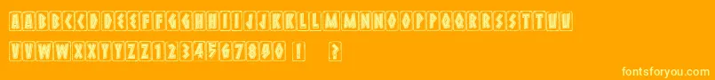 MeteoraRocky Font – Yellow Fonts on Orange Background