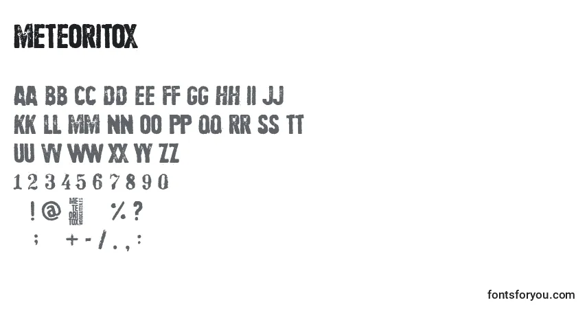 Czcionka Meteoritox – alfabet, cyfry, specjalne znaki