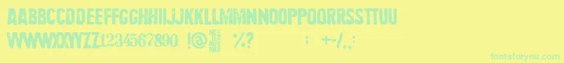 Meteoritox-fontti – vihreät fontit keltaisella taustalla