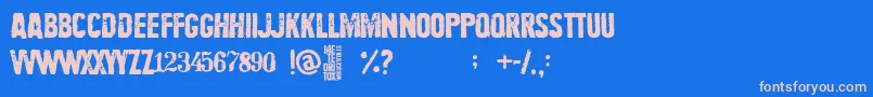 Meteoritox Font – Pink Fonts on Blue Background