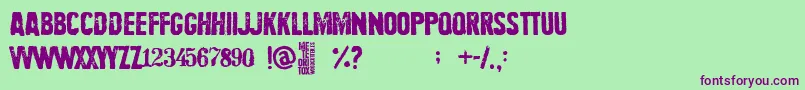 Meteoritox Font – Purple Fonts on Green Background