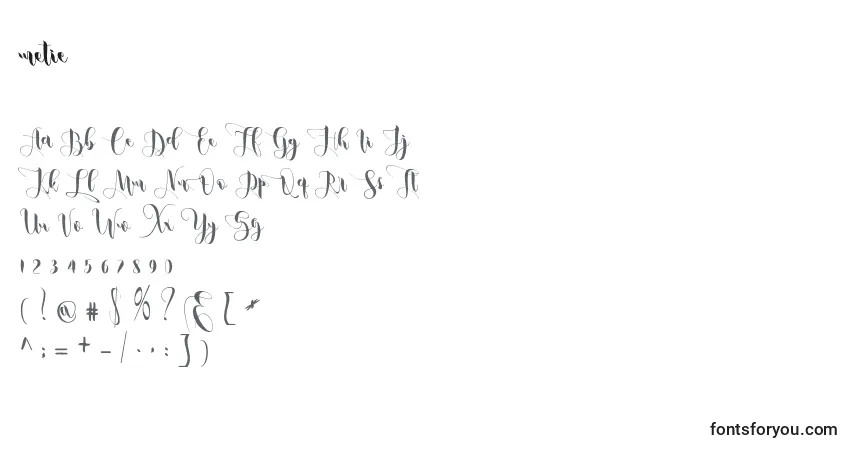 Schriftart Metic – Alphabet, Zahlen, spezielle Symbole