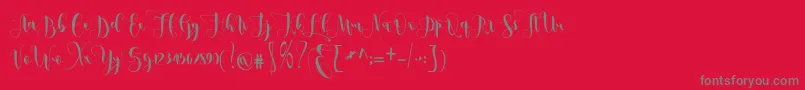 metic-Schriftart – Graue Schriften auf rotem Hintergrund
