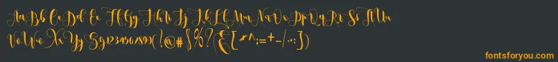 フォントmetic – 黒い背景にオレンジの文字