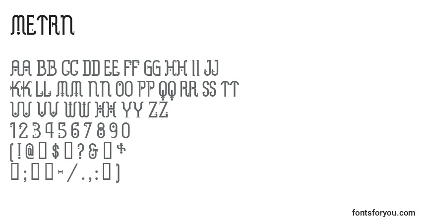 Шрифт METRN    (134177) – алфавит, цифры, специальные символы