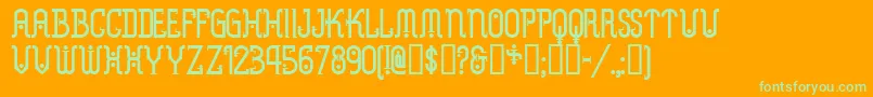 METRN    Font – Green Fonts on Orange Background