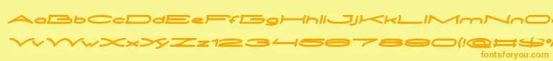 Police METRO CITY Bold Italic – polices orange sur fond jaune
