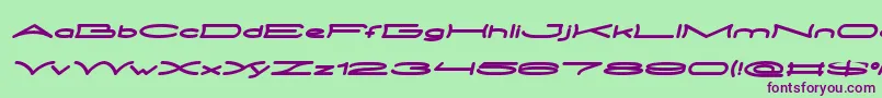 METRO CITY Bold Italic Font – Purple Fonts on Green Background