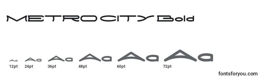 Größen der Schriftart METRO CITY Bold