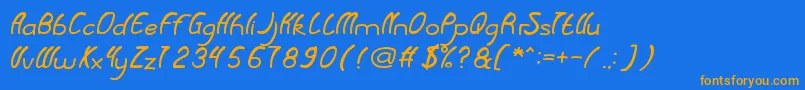 BabyCuttie Font – Orange Fonts on Blue Background