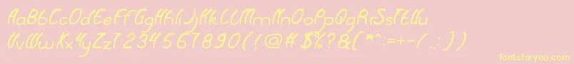 BabyCuttie Font – Yellow Fonts on Pink Background