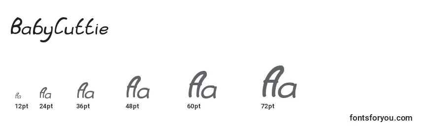 BabyCuttie Font Sizes