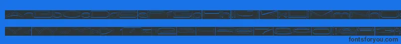 Шрифт METRO CITY Hollow Inverse – чёрные шрифты на синем фоне