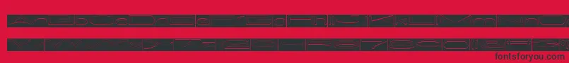 METRO CITY Hollow Inverse-Schriftart – Schwarze Schriften auf rotem Hintergrund