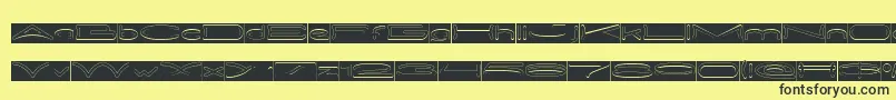 METRO CITY Hollow Inverse Font – Black Fonts on Yellow Background