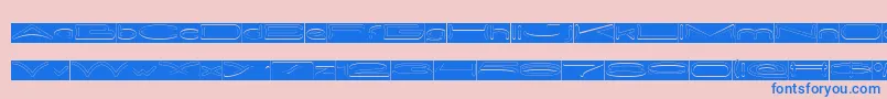 METRO CITY Hollow Inverse Font – Blue Fonts on Pink Background